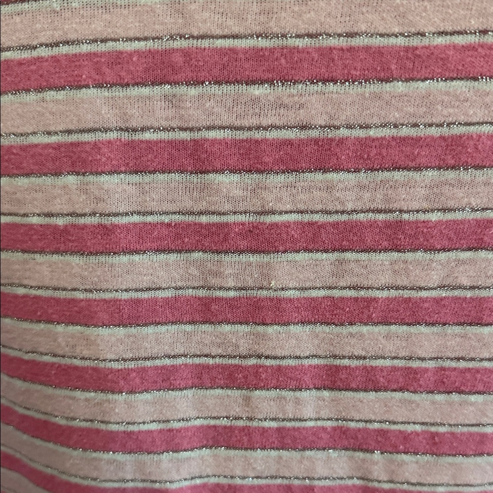 Talbots Pink Striped Short Sleeve Tie-Sleeve Top Linen XL - Picture 6 of 6